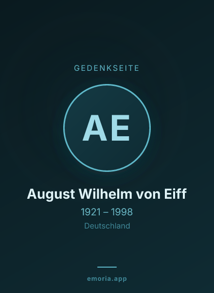 Gedenkportrait von August Wilhelm von Eiff