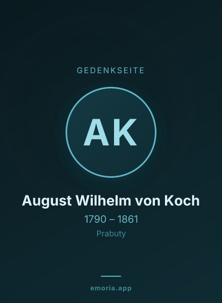 Gedenkportrait von August Wilhelm von Koch