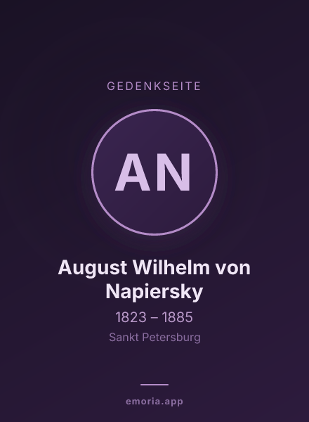Gedenkportrait von August Wilhelm von Napiersky
