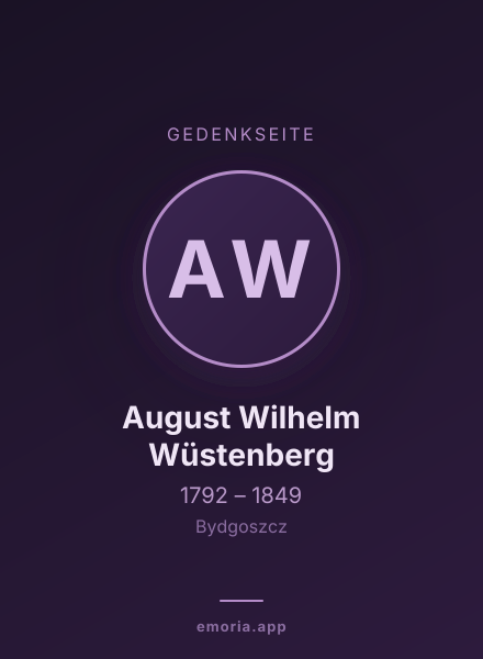 Gedenkportrait von August Wilhelm Wüstenberg