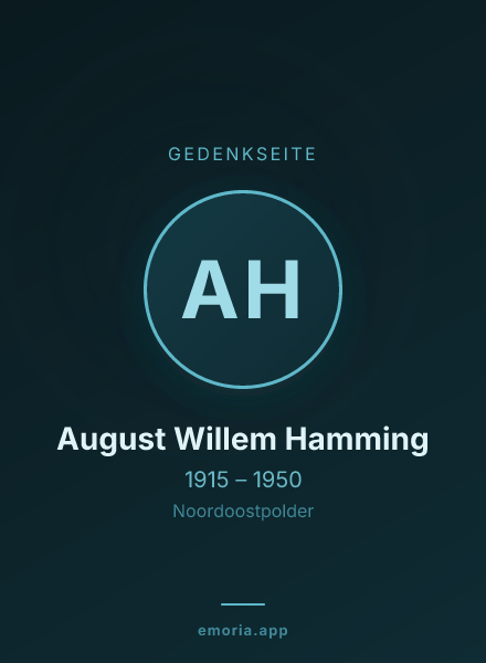 Gedenkportrait von August Willem Hamming