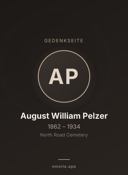 Gedenkportrait von August William Pelzer