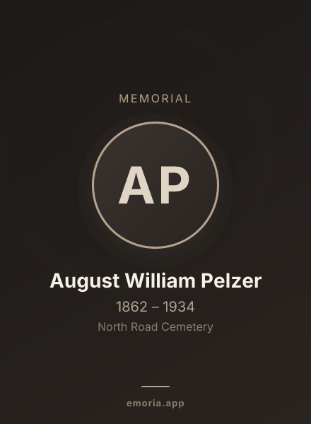 Memorial portrait of August William Pelzer