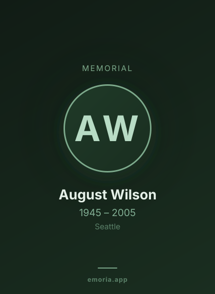Memorial portrait of August Wilson