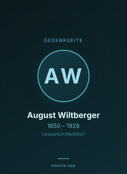 Gedenkportrait von August Wiltberger