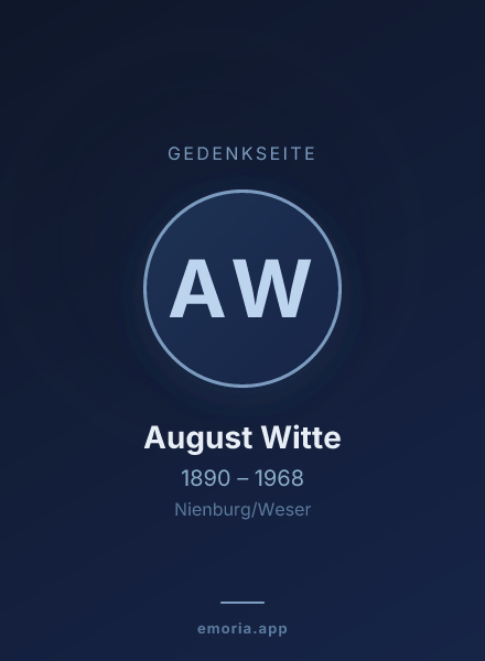 Gedenkportrait von August Witte