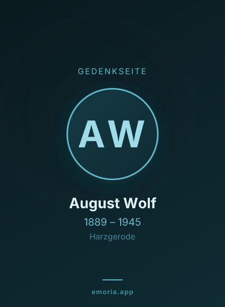 Gedenkportrait von August Wolf