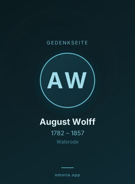 Gedenkportrait von August Wolff