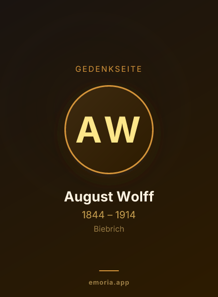 Gedenkportrait von August Wolff