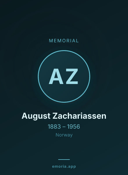 Memorial portrait of August Zachariassen