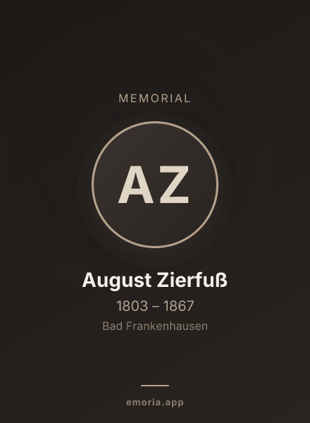 Memorial portrait of August Zierfuß