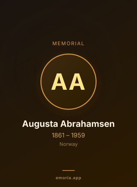 Memorial portrait of Augusta Abrahamsen