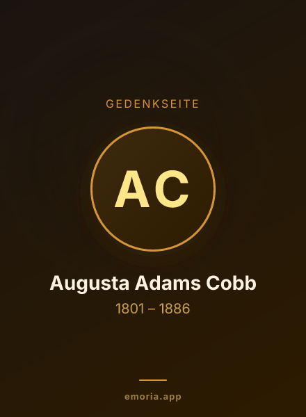 Gedenkportrait von Augusta Adams Cobb