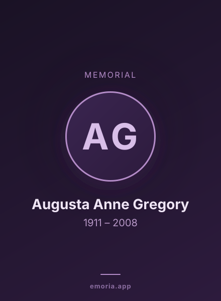 Memorial portrait of Augusta Anne Gregory