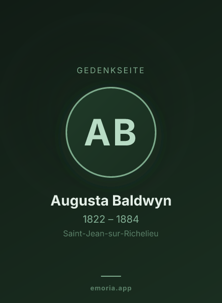 Gedenkportrait von Augusta Baldwyn