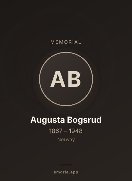 Memorial portrait of Augusta Bogsrud