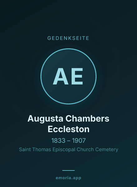 Gedenkportrait von Augusta Chambers Eccleston