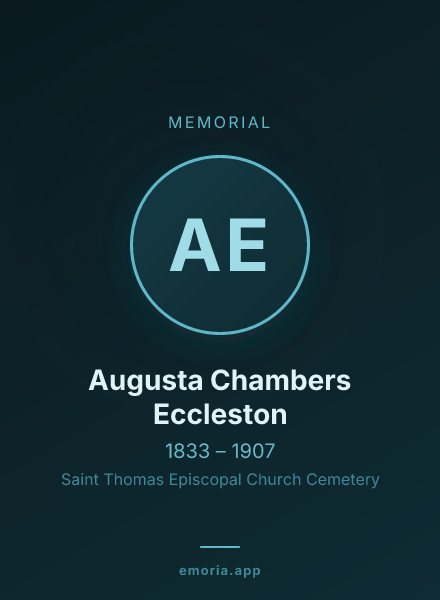 Memorial portrait of Augusta Chambers Eccleston