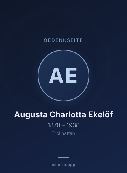 Gedenkportrait von Augusta Charlotta Ekelöf