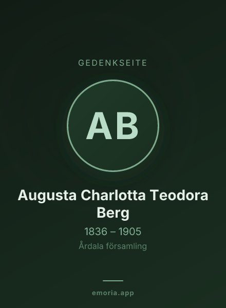 Gedenkportrait von Augusta Charlotta Teodora Berg
