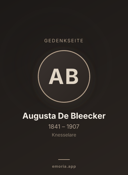 Gedenkportrait von Augusta De Bleecker
