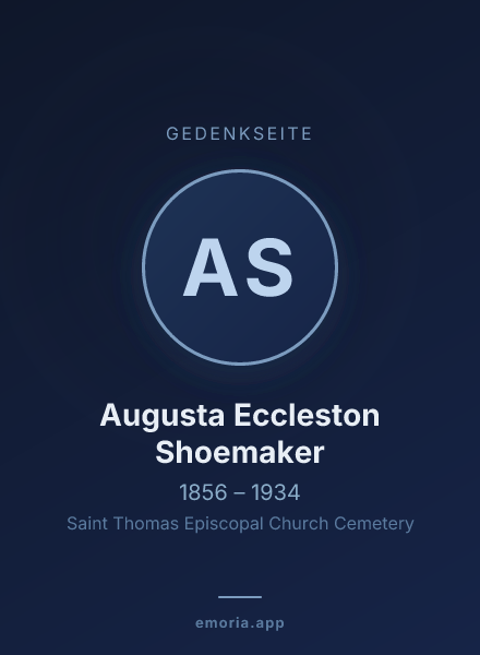 Gedenkportrait von Augusta Eccleston Shoemaker