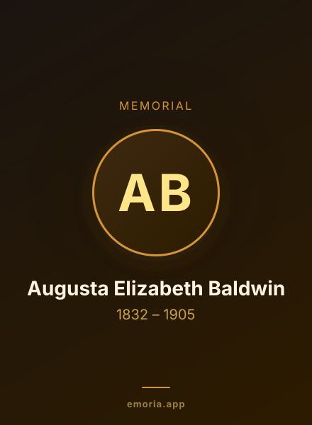 Memorial portrait of Augusta Elizabeth Baldwin