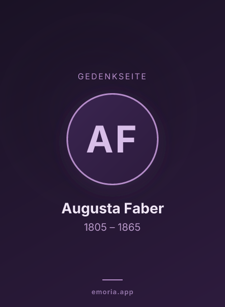 Gedenkportrait von Augusta Faber