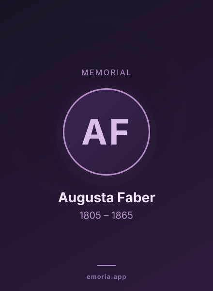 Memorial portrait of Augusta Faber