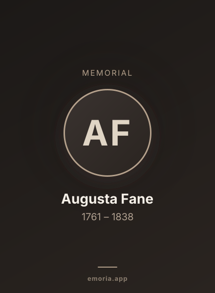 Memorial portrait of Augusta Fane