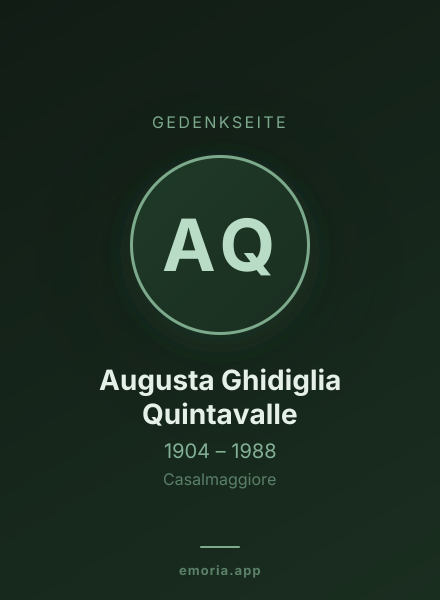 Gedenkportrait von Augusta Ghidiglia Quintavalle