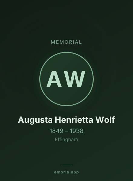Memorial portrait of Augusta Henrietta Wolf