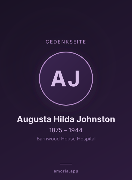 Gedenkportrait von Augusta Hilda Johnston