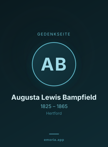 Gedenkportrait von Augusta Lewis Bampfield