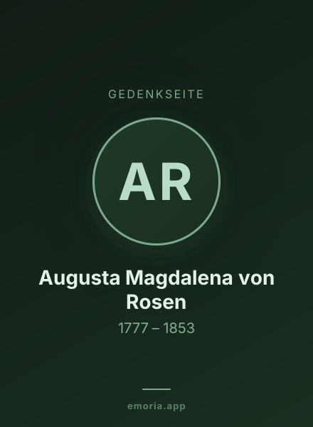 Gedenkportrait von Augusta Magdalena von Rosen