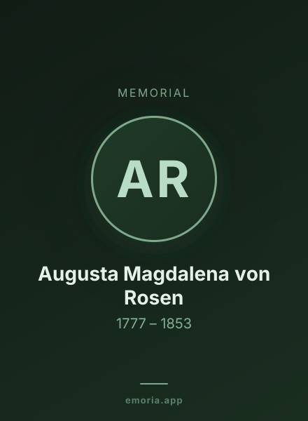 Memorial portrait of Augusta Magdalena von Rosen