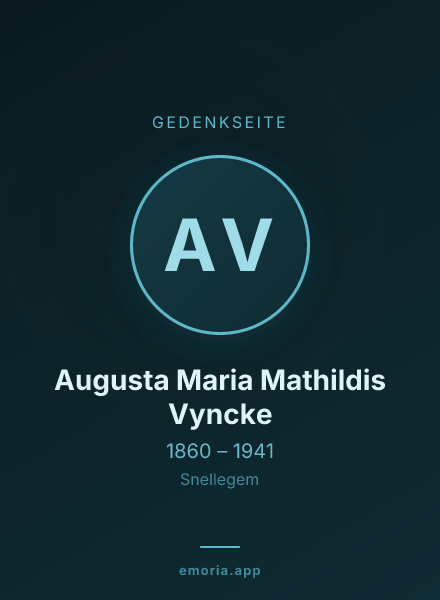 Gedenkportrait von Augusta Maria Mathildis Vyncke