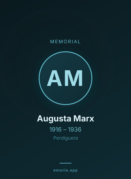 Memorial portrait of Augusta Marx
