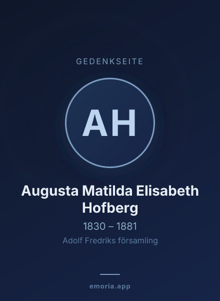 Gedenkportrait von Augusta Matilda Elisabeth Hofberg