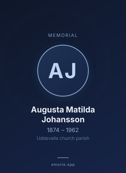 Memorial portrait of Augusta Matilda Johansson