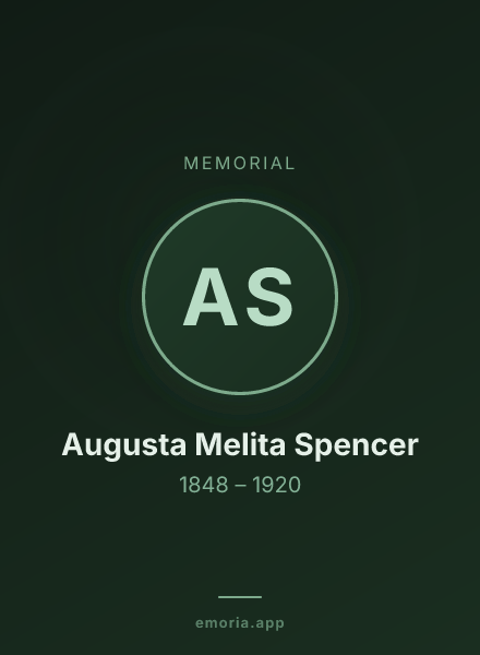 Memorial portrait of Augusta Melita Spencer