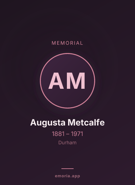 Memorial portrait of Augusta Metcalfe