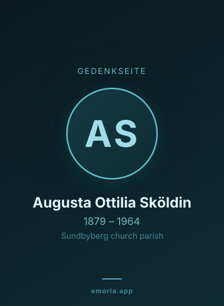Gedenkportrait von Augusta Ottilia Sköldin