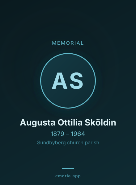 Memorial portrait of Augusta Ottilia Sköldin