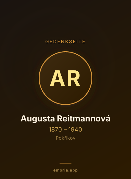 Gedenkportrait von Augusta Reitmannová