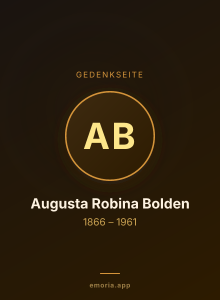 Gedenkportrait von Augusta Robina Bolden