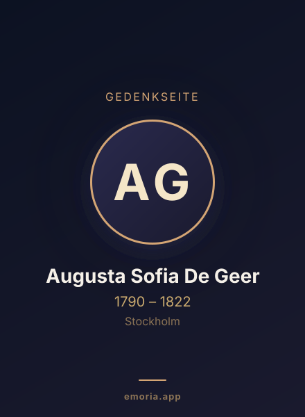 Gedenkportrait von Augusta Sofia De Geer