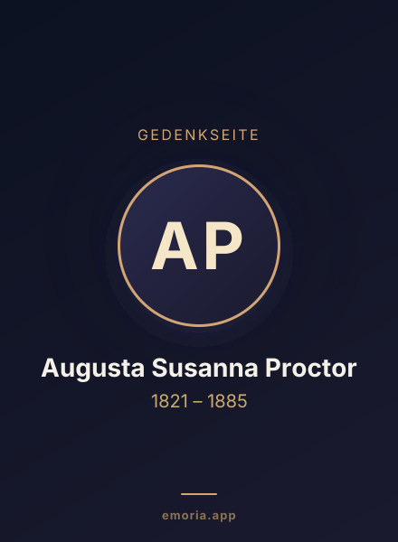 Gedenkportrait von Augusta Susanna Proctor