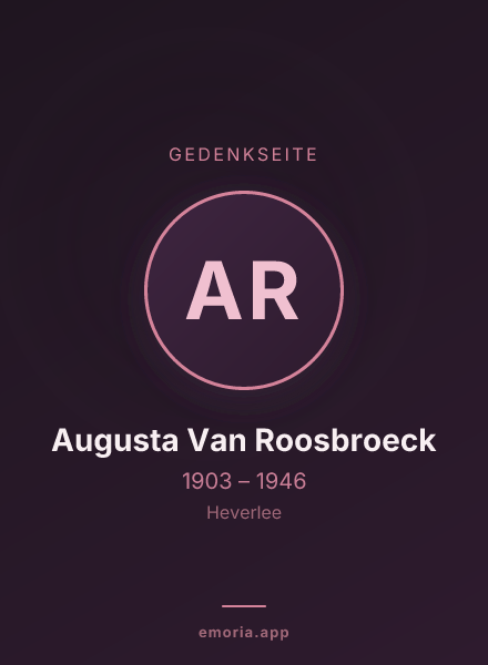 Gedenkportrait von Augusta Van Roosbroeck