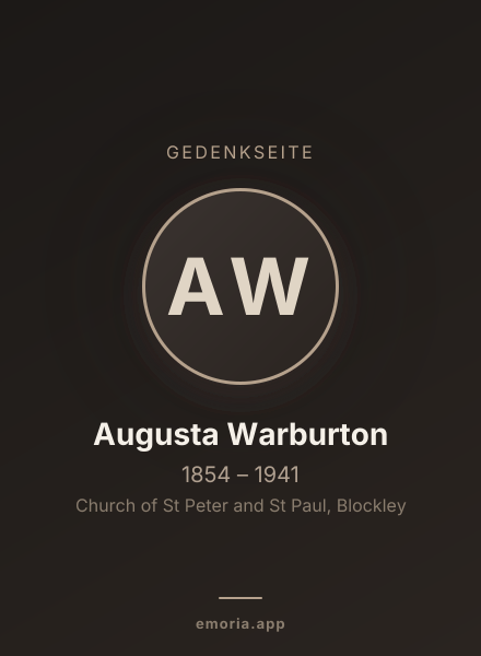 Gedenkportrait von Augusta Warburton